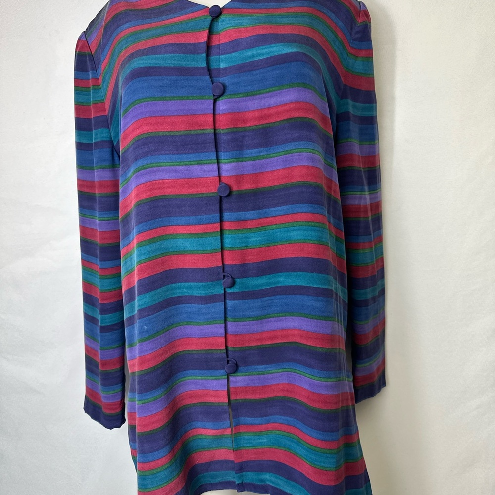 Vintage Talbot’s 12 100% Silk  multicolored Button Down Blouse